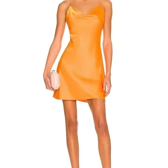 knee length dresses for ladies Orange Floral Slip Mini Dress – Gabi Swimwear main image 0